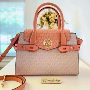 Michael Kors Purse Carmen Medium Flap Satchel shoulder bag sherbert new